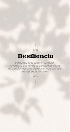 the cover of resiliciona, with an image of leaves and branches on it