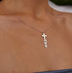 #### ✨ A Personalized Cross Necklace That Speaks to the Heart ✨ At SvenysJewelryGifts, we believe jewelry should hold meaning beyond beauty 💖. Presenting our 14K Gold Personalized Vertical Cross Necklace a piece that celebrates both faith and individuality 🌹. This elegant necklace is not only a striking accessory but also a cherished symbol, perfect for anyone looking to blend their faith with a personal touch. Each necklace is handcrafted from the finest 14K gold, ensuring both lasting qualit Gold Crucifix Necklace, Personalized Cross Necklace, Necklaces With Meaning, Crucifix Necklace, Custom Pendant, Personalized Cross, Christmas Necklace, Beyond Beauty, Gold Cross Pendant