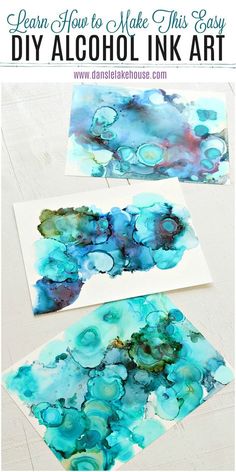 the process to make this easy diy alcohol ink art