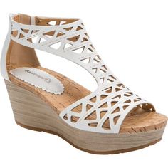 The Baretraps Miriam is the shoe for you! This platform wedge sandal is a must have this season. The laser cut details and open toe style pairs perfectly with jeans or a dress. Size: 8.5.  Color: White.  Gender: female.  Age Group: adult. Casual Wedges, Shoe Boot Sandals, White Sandals, Platform Wedge Sandals, Platform Wedge, Wedge Sandal, White Shoes, Platform Wedges, Cute Shoes