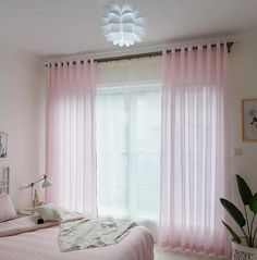 Rose Quartz Pink Sheer Curtains Drapes for Bedroom 1 Set of 2 Panels Curtain Styles Ideas, Pink Sheer Curtains, Curtain Store, Soft Bedroom, Drapes For Bedroom, Sheer Linen Curtains, Window Sheers, Curtain Styles, Curtain Length