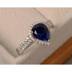 Sri Lanka Blue Sapphire Pear Cut With Round Diamond Ring Gold White 2.75 Carats Gemstone Ring Unique Engagement Rings Sapphire, Acotar Aesthetic, Emerald Cut Sapphire Ring, Blue Sapphire Diamond Ring, Earrings Sapphire, Diamond Engagement Band, Sapphire Diamond Engagement, Engagement Earrings, Sapphire Rings