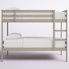 The twin/twin bunk boasts clean lines and attractive angles. The beautiful finish blends in with many color schemes in your home. Enjoy this solid pine sturdy twin bunk bed, this bunk bed will hold up to your lifestyle. Viv + Rae™ Bed Frame Color: Light Gray | Viv + Rae™ Tennie Twin-Size Bunk Bed, Mattresses Not Included 62.0 H x 42.0 W x 78.0 D in brown in Light Gray | Twin Over Twin | Wayfair Bunk Bed Mattress, Twin Bunk Bed, Twin Bunk Beds, Bunk Bed, Colour Schemes, Solid Pine, Bunk Beds, Bed Frame, Light Gray