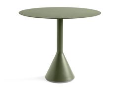 a green table with a white base on an isolated white background for use in interior design