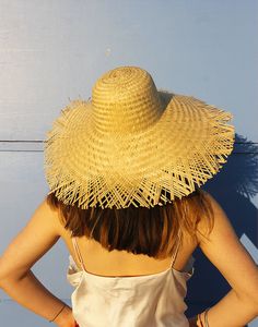 New straw summer beach hatExtra large brimFrayed edge.Overall diameter 21"(54cm).One size. Summer Hats, Wide Brimmed, Straw Hat, Floppy Hat, Summer Beach, Georgia, Straw, Crochet Hats, Hats