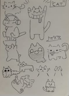 an image of cats drawn in black and white