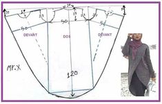 an image of a woman's coat with measurements