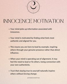 an info sheet describing the benefits of inocence motivvation