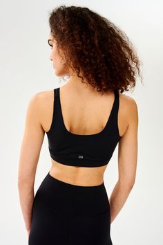 Our super soft ultra luxe Rigor fabric gives you superior multi sport performance and comfort in a light weight comfortable sports bra. BEST FOR: Running, CrossFit, barre, Pilates, spin class, cycling, gym workouts, court sports and effortless layering. Model Stats:Height: 5’10”, Bust: 31”, Waist: 23”, Hips: 35”Wearing size: Small Micro-elastic Go-dry Sports Bra For Workout, Functional Black Training Bra, Black Training Bra With Light Support, Black Nylon Sports Bra With Go-dry Technology, Black Go-dry Nylon Sports Bra, Black Nylon Go-dry Sports Bra, High Stretch Sports Bra In Black, Go-dry Black Nylon Sports Bra, Athleisure Micro-elastic Bra For Gym