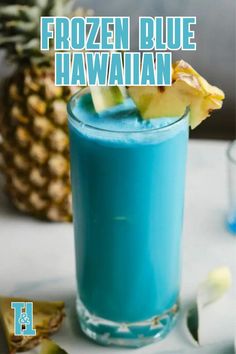 The Frozen Blue Hawaiian—where white rum, Blue Curacao, pineapple juice, coconut cream, and ice blend together (literally) to take you to your blue heaven. Creamy Drink Recipes, Blue Mixed Drinks Alcohol, Blue Hawaiian Drink Recipe, Blue Belaire Champagne, Blue Hawaiian Mocktail Recipe, Frozen Alcoholic Drinks Recipes, Blue Chair Pineapple Rum Cream Drinks, Frozen Blue Hawaiian Drink, Blue Hawaiian Drink