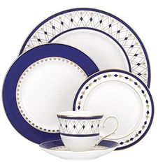 blue and white dinnerware set