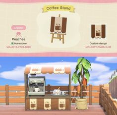 the coffee stand is in animal crossing new world, and it's available for purchase