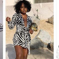 Casual Mini Zebra Print Dress! No Zipper No Closure! Fits True To Size! Has Front Adjustable Tie! Polyester/Spandex! #Wildthang! Neck Bandage, Deep V Neck Dress, Zebra Print Dress, Zebra Dress, Dress Autumn, Mini Dresses For Women, Printed Shirt Dress, Slim Dresses, Beachwear For Women