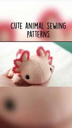 an animal sewing pattern with the words cute animal sewing patterns on it's side