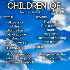 the different types of clouds are shown in this graphic above it is an advertisement for children of