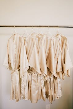 several pieces of clothing hanging on a clothes line