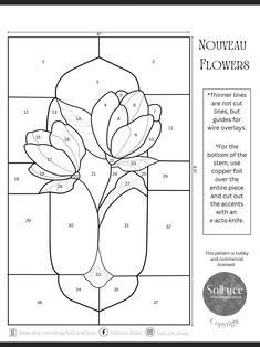 a flower is shown with the instructions for it to be colored by numbers and colors