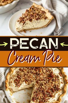 this pecan cream pie is the perfect dessert to serve for thanksgiving or any special occasion