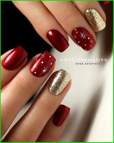 Christmas Nails Easy, Fancy Nails, Short Acrylic Nails, Nail Arts, Gorgeous Nails, Holiday Nails