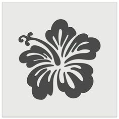 a flower stencil on a white background with black and gray flowers in the center