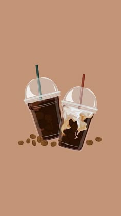 Iced Coffee Wallpaper, Coffee Wallpaper Aesthetic, Boba Tea Wallpaper, Coffee Painting Canvas, Iced Black Coffee, Coffee Mobile, Coffee Wallpaper Iphone, Drinks Chocolate, Iced Coffee Aesthetic