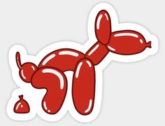 an image of a red balloon dog sticker