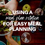 a meal is being prepared on a table with the words using a meal plan portion for easy meal planning