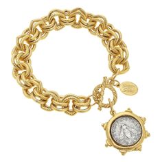 mixed Equestrian Bracelet, Xo Necklace, Susan Shaw, Gold Link Bracelet, Coin Bracelet, Coin Ring, Handmade Jewelry Designs, Coin Jewelry, 24kt Gold