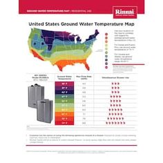 the united states'ground water temperature map is shown in red and blue, with different colors