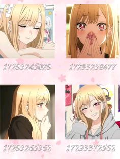 four anime characters with different expressions on their faces