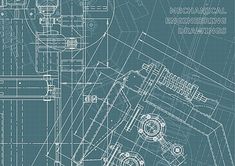 a blueprint drawing of a machine with the words mechanical engineering drawings written below it