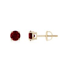 The beauty of these classic ruby stud earrings lies in their simple design and purplish red hue. The round rubies look bold and refined in a 18k yellow gold basket prong setting. Ruby Stud Earrings, Gold Basket, Ruby Earrings Studs, Ruby Earrings, Basket Sets, Gold Platinum, Prong Setting, Simple Design, Simple Designs