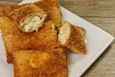 some fried food is on a white plate