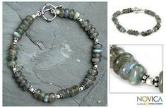 Labradorite beaded bracelet, 'Indian Rainbow' - Hand Crafted Beaded Labradorite Bracelet Bracelet Indian, Cheap Silver Rings, Sterling Silver Name Necklace, Cleaning Silver Jewelry, Big Jewelry, Silver Jewellery Indian, Labradorite Bracelet, Silver Jewelry Earrings, Silver Jewelry Design