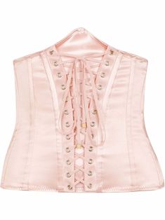 Pink lace-up corset from DOLCE & GABBANA featuring corset style, front lace-up fastening and rear lace-up fastening. | Dolce & Gabbana Lace-Up Corset Corset Rosa, Satin Bustier, Pirate Outfit, Pink Corset, Corset Belt, Dolce E Gabbana, Feminine Beauty, Eyelet Lace, Summer Beach Wear