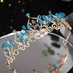 Metals Type: Copper Metals Type: Zinc alloy Fine or Fashion: Fashion Material: crystal Style: TRENDY Tiara Headpieces, Pearl Bridal Headband, Crystal Bridal Tiaras, Beautiful Tiaras, Gold Tiara, Princess Jewelry, Bridal Hair Jewelry, Gold Wedding Jewelry, Vintage Headbands