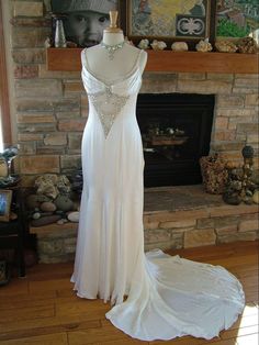 Vintage White Mermaid Prom Dress Wedding Dress fg7199 – formalgowns Bling Prom Dresses, 1930's Dress, 1930s Wedding Dress, 1930s Wedding, 30s Dress, Long Wedding Dress, Godet Skirt, Destination Dress, Dress Wedding Guest