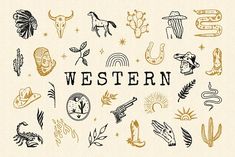 western symbols are arranged in the shape of a circle