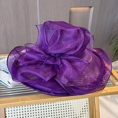 Category:Fascinators,Hats,Headwear; Embellishment:Flower,Pure Color,Tulle; Gender:Women's; Quantity:1 PC; Theme:Vintage Theme,Head,Fashion,Birthday,Holiday,Classic Theme,Beach Theme,Wedding; Style:Vintage,Elegant; Hats Category:Sun Hat,Veil Hat,Floppy Hat,Bucket Hat; Occasion:Holiday,Casual; Material:Organza; Front page:WE; Shipping Weight:0.13; Listing Date:05/07/2024; Head Circumference: Luxury Elegant Lavender Fascinator, Luxury Fitted Purple Fascinator, Luxury Purple Mini Hats For Races, Fascinators Hats, Hat Veil, Veil Hat, Fashion Birthday, Veiled Hats, Theme Vintage