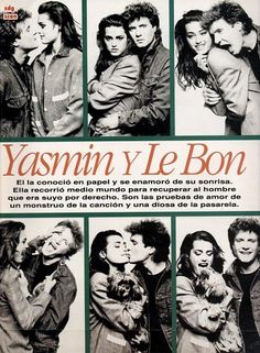 an advertisement for the movie yasmin y le boni, with pictures of young people kissing each other