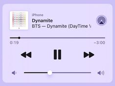 an iphone app showing the different types of sound waves and their corresponding buttons, with text that reads'phone dynamite bts - dymite daytime v '