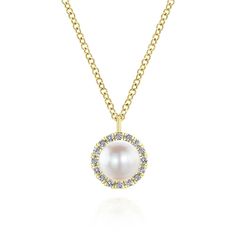 The necklace features a freshwater cultured pearl as the focal point, embodying timeless sophistication. Surrounding the 6.5mm pearl is a dainty halo of sparkling diamonds weighing 0.13 carats, adding a touch of luxury. Perfect for a June birthday, this necklace makes for an effortless and elegant gift. Available in 14 Elegant 14k Stamped Pendant Necklace, Elegant 14k Stamped White Gold Diamond Necklace, Elegant White Gold Diamond Necklace Stamped 14k, White 14k Stamped Necklace For Anniversary, Formal White Gold 14k Stamped Necklace, White 14k Stamped Round Pendant Necklace, White 14k Gold Round Cut Necklace, Elegant 14k Stamped Diamond Pendant Necklace, Pearl Jewelry With Diamond Accents Round Pendant