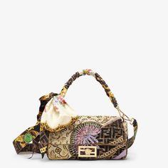 Cute Laptop Bags, Fendi Logo Design, Versace Bag, Fendi Store, Yarn Embroidery, Micro Crochet, Ff Logo, Silk Bag, Fendi Logo