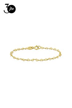 Embrace simplicity and elegance with the Children's 14K Yellow Gold Heart Link Bracelet, a timeless adornment for young wrists. Crafted from high-quality 14K yellow gold, this bracelet features classic heart-shaped links that symbolize love and affection. With a dainty 5-inch length, it is designed specifically for children, ensuring a comfortable and secure fit. Perfect for everyday wear or special occasions, this bracelet makes a thoughtful gift to celebrate a child's milestones or achievement Heart-shaped Yellow Gold Bracelet Gift, Formal Heart-shaped Yellow Gold Bracelet, Heart-shaped Yellow Gold Formal Bracelets, Tarnish Resistant Heart-shaped Yellow Gold Chain Bracelet, Yellow Gold Heart-shaped Bracelet With Heart Beads, Love And Affection, Gold Heart, Heart Of Gold, Milestones