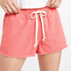 Questions? Leave A Comment Below! Pink Stretch Bottoms For Leisure, Trendy Pink Bottoms For Leisure, Pink Stretch Shorts With Drawstring, Pink Stretch Shorts For Leisure, Pink Cotton Bottoms For Leisure, Pink Summer Cotton Bottoms, Pink Cotton Summer Bottoms, Pink Summer Loungewear Bottoms, Summer Leisure Pink Bottoms