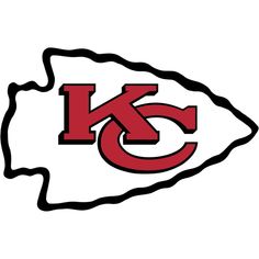 the kansas chiefs logo is shown in red and white on an official nfl football team sticker