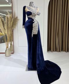 Royal Blue Long Sleeve Dress For Banquet, Royal Blue Long Sleeve Gown For Banquet, Royal Blue Long Sleeve Prom Dress, Royal Blue Long Sleeve Wedding Dress, Blue Long Sleeve Gown For Prom, Blue Long Sleeve Gown With Sweep Train, Royal Blue Long Sleeve Evening Dress, Royal Blue Long Sleeve Evening Dress For Prom, Royal Blue Prom Dress With Sweep Train