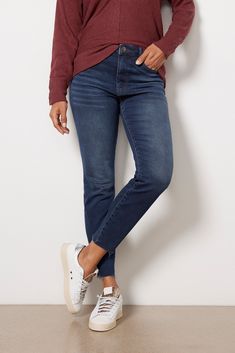 A slim, skinny leg defines these versatile jeans by Kut From The Kloth, finished in soft stretch denim with a high-rise fit and ankle-length raw hems. You'll be wearing them on repeat with everything from graphic tees to blouses and button-downs. | KUT FROM THE KLOTH Women's Charlize Slim Jeans, Blue Brand Style Guide, Fashion 101, Seamless Leggings, Fall Shopping, On Repeat, Tee Dress, Slim Jeans, Work Fashion, Stretch Denim