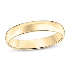 a plain wedding ring in yellow gold