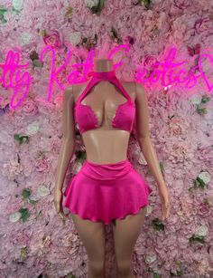 Skirt set Pink Two Piece Outfit, Pink Two Piece Set, Corset Outfit, Pink Two Piece, Womens Skirts, 22nd Birthday, Pink Fits, Rave Wear, Pink Outfit